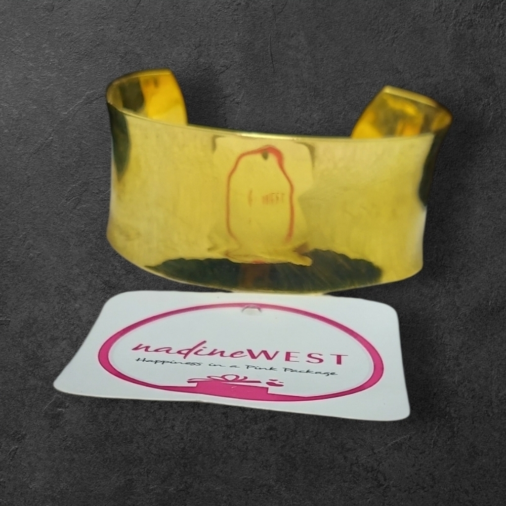 NWT NADINE WEST Chic Thick Gold Cuff Bracelet ~ 1 1/4" Wide